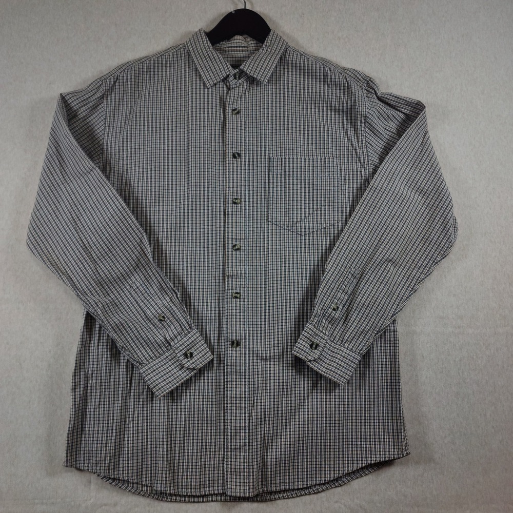 Aigle NWT Plaid Button Down Shirt Mens Large Brown Beige Cotton Gorpcore Outdoor